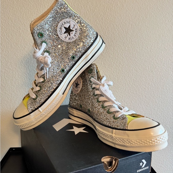 Special Edition Converse x JW Anderson Chuck 70 High Top Glitter Gold - Picture 1 of 10
